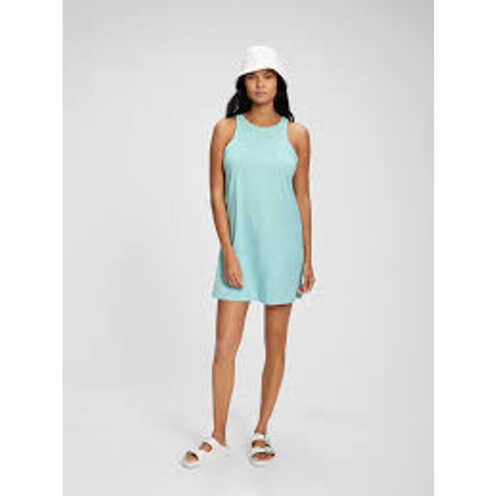 New Gap Sleeveless Racer Neck Mini Dress Women's Casual Tank Dress Size Large